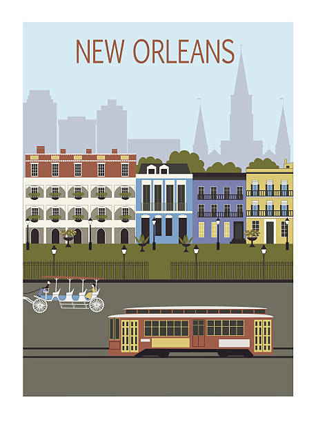 New Orleans city. New Orleans city Louisiana USA. Vector illustration louisiana illustrations stock illustrations