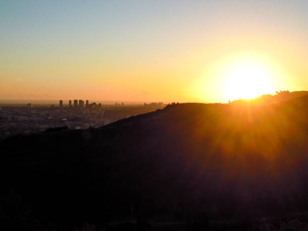 istock Sunset, Hollywood Hills, LA, - Stock Image 639623572