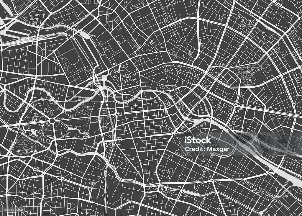 Vector detailed map Berlin Map stock vector