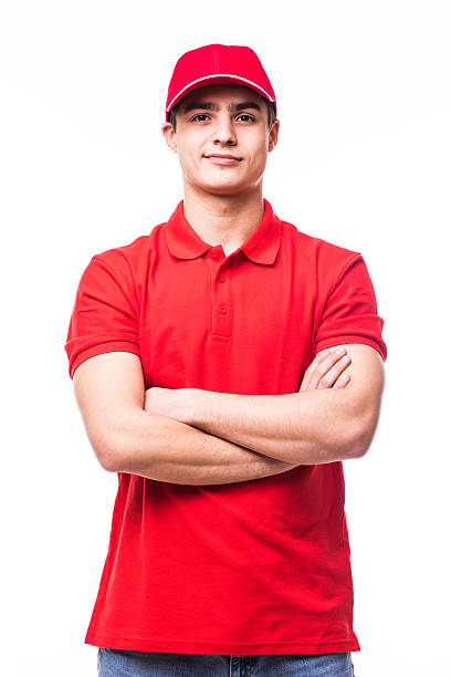istock Deliveryman with crossed arms 639625254