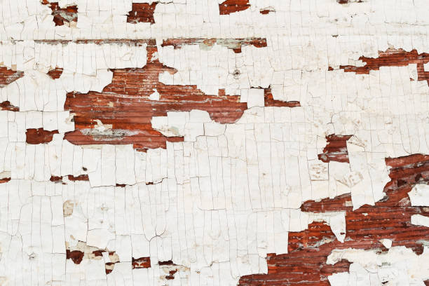 texture avec peinture écaillée surface en bois, vieux fond vieilli. lieu - peeling paint wall white photos et images de collection