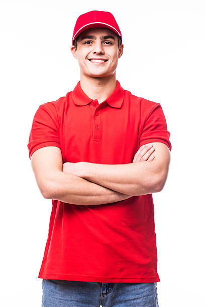 istock Deliveryman with crossed arms 639625996