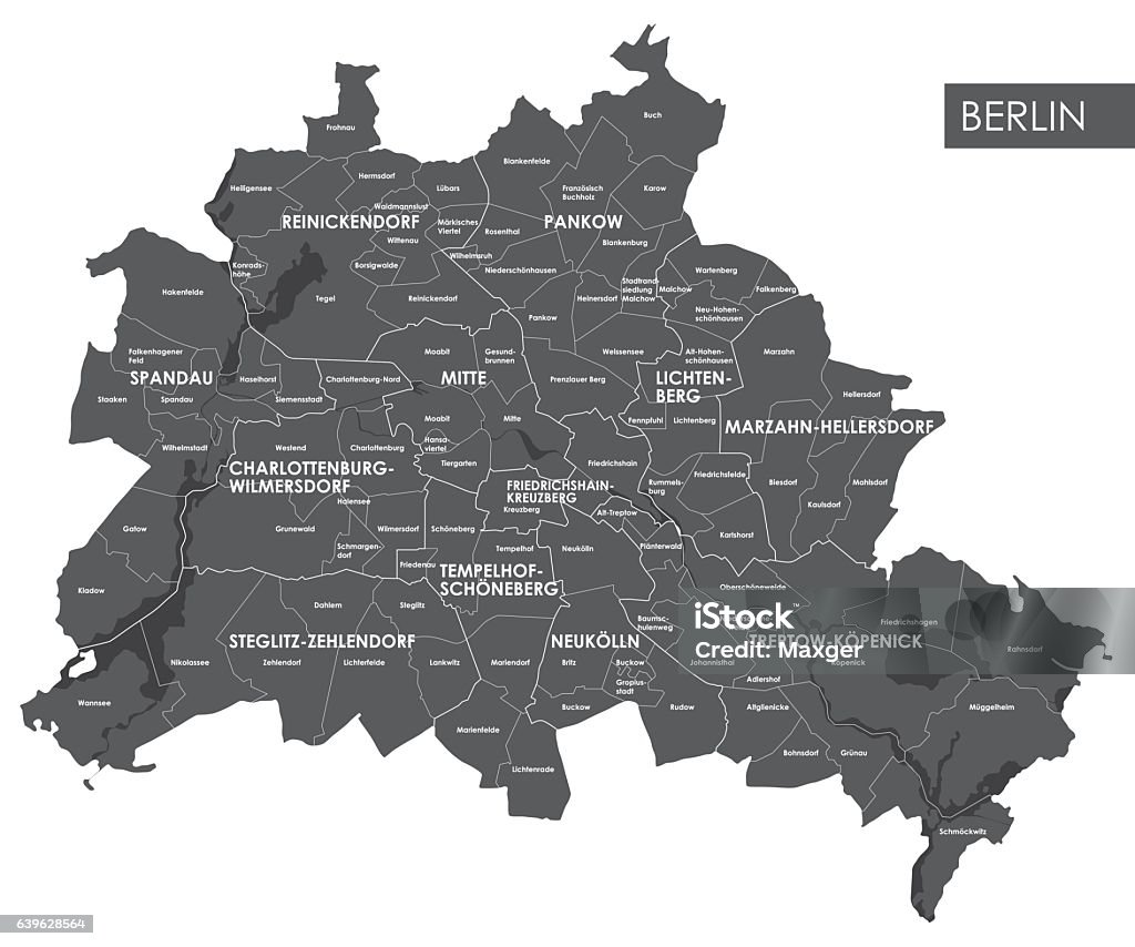 Vector map Berlin district Berlin stock vector