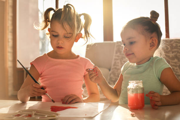 istock Two little creativity girls. 639629024