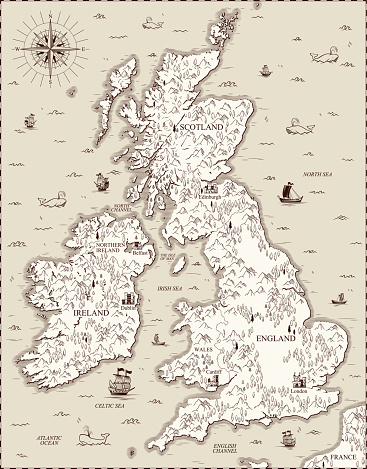 Vector old map, Great Britain