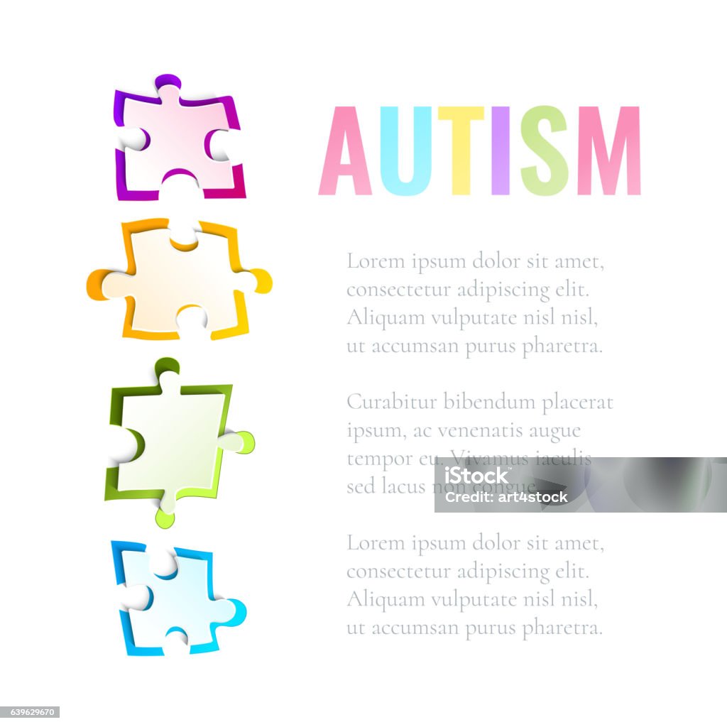 Autism Awareness Puzzle Template Stock Illustration - Download Image