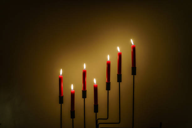 istock red candles on a chandelier 639632052