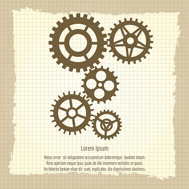 istock Gears icons combination on vintage background 639640446