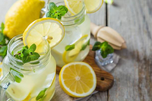 istock Classic lemonade in glass jars 639643042