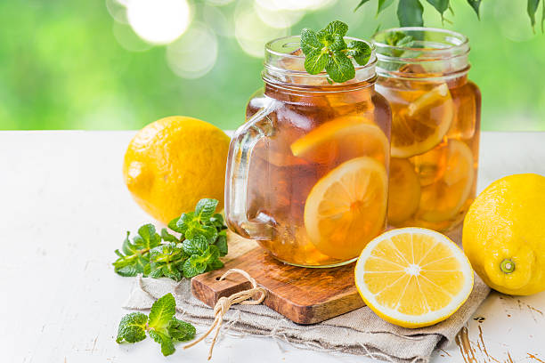 istock Iced tea in glass jars 639643314
