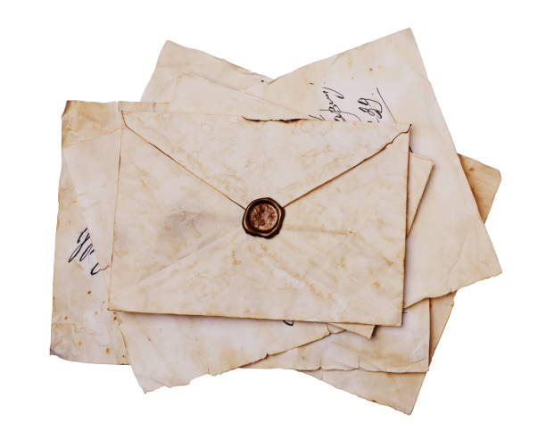 istock Old letters and envelope with seal wax 639644140
