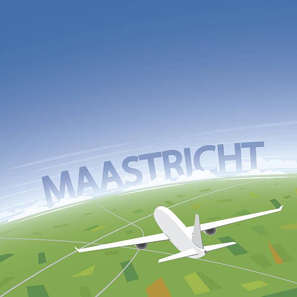 stockillustraties, clipart, cartoons en iconen met maastricht flight destination - maastricht