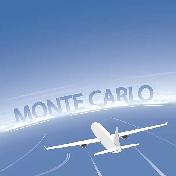 Vector illustration of Monte Carlo Flight Destination