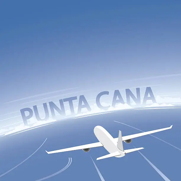 Vector illustration of Punta Cana Flight Destination