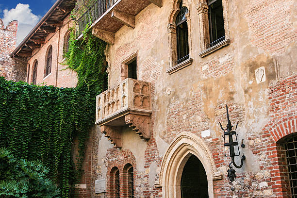 Juliet's Balcony (Romeo and Juliet, William Shakespeare), Verona, Italy. stock photo