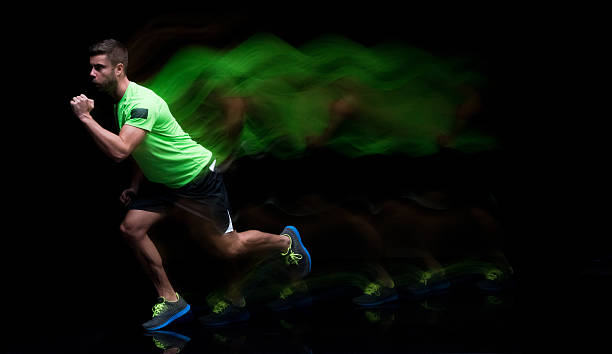 istock Multiple Exposure - Male athlete running 639652306