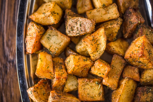 Homemade potatoes on plate