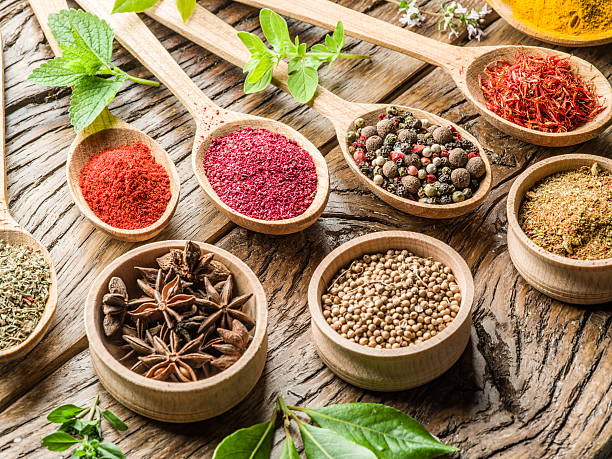 istock Assortment of colorful spices. 639653596
