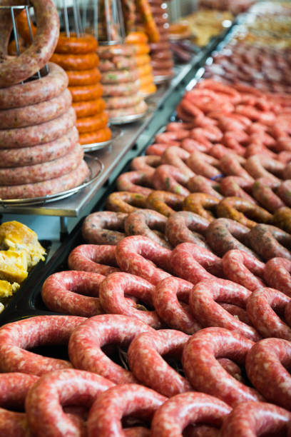 istock counter with assort of sausage 639654098