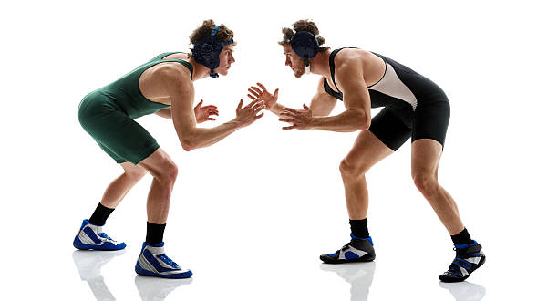 wrestlers wrestling  - wrestling sport conflict competition foto e immagini stock