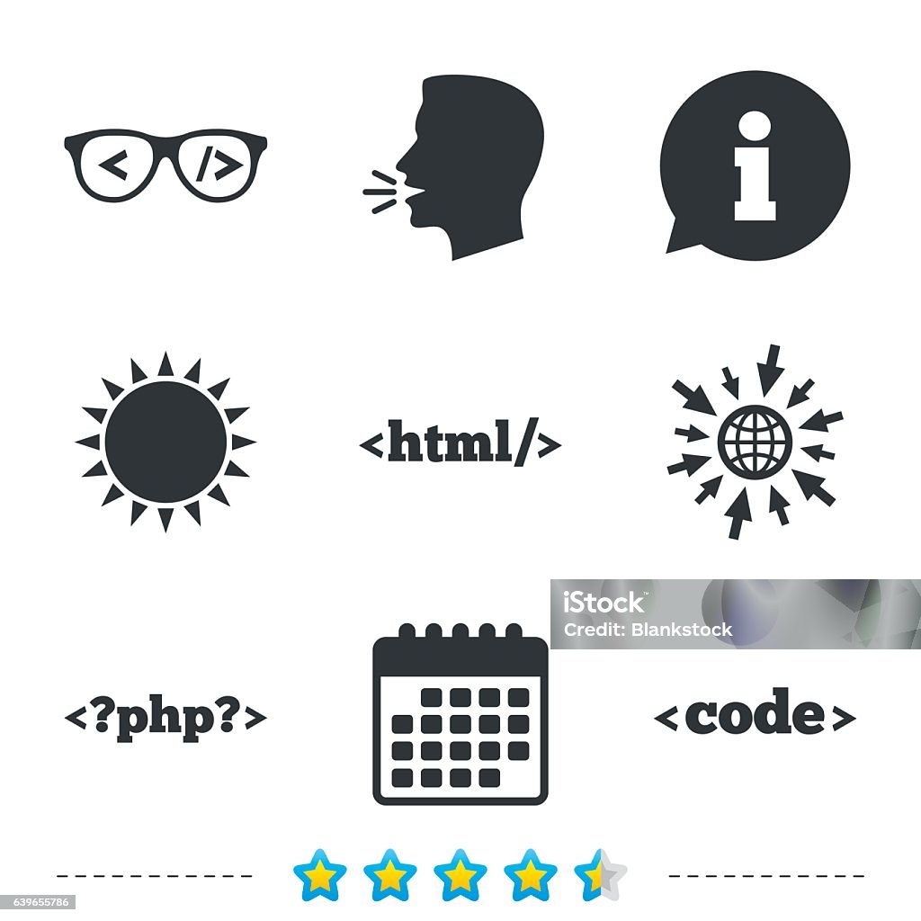 Programmer Glass Sign Programmer Coder Glasses Html Markup Language Stock Illustration ...
