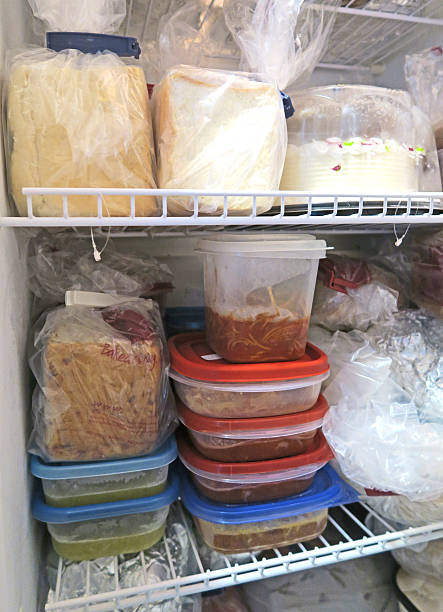 istock Food and leftovers  in Containers Inside a Home Freezer 639655926