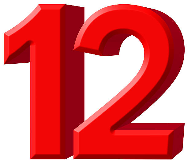 istock Numeral 12, twelve, isolated on white background, 3d render 639660054