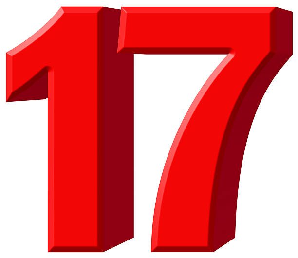 istock Numeral 17, seventeen, isolated on white background, 3d render 639660156