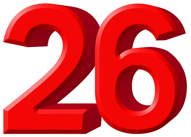 istock Numeral 26, twenty six, isolated on white background, 3d render 639660788