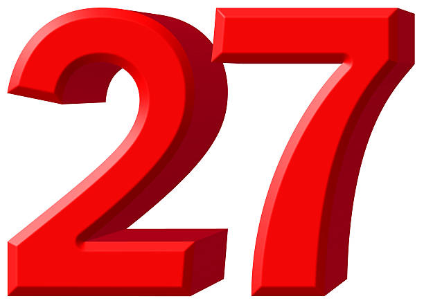 istock Numeral 27, twenty seven, isolated on white background, 3d rende 639660808