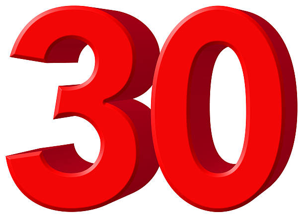 istock Numeral 30, thirty, isolated on white background, 3d render 639660884