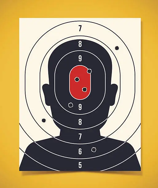 Vector illustration of Shooting Target Head Silhouette