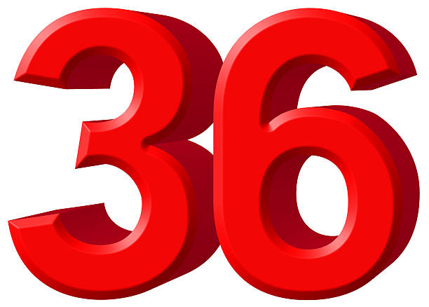 istock Numeral 36, thirty six, isolated on white background, 3d render 639661034