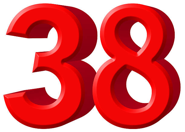 istock Numeral 38, thirty eight, isolated on white background, 3d rende 639661092