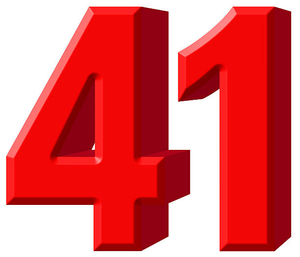 istock Numeral 41, forty one, isolated on white background, 3d render 639661162