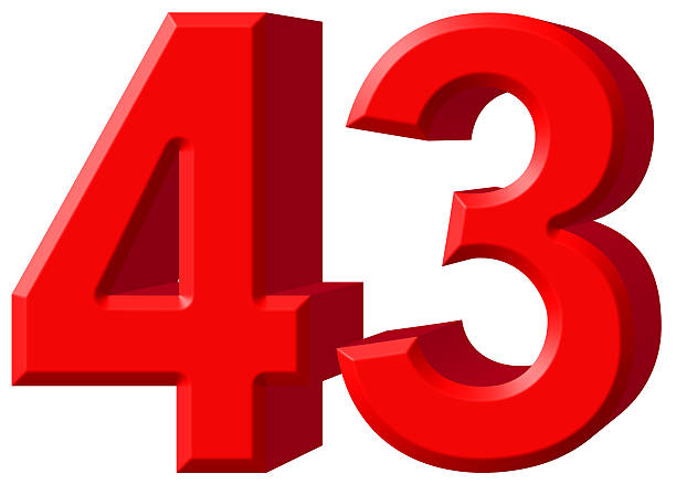 istock Numeral 43, forty three, isolated on white background, 3d render 639661206