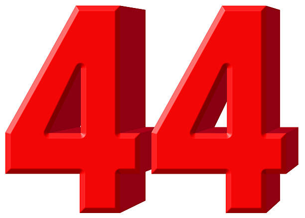 istock Numeral 44, forty four, isolated on white background, 3d render 639661222