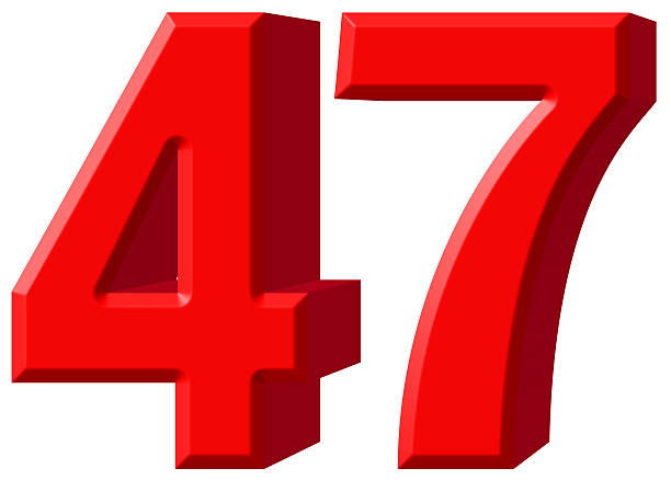 istock Numeral 47, forty seven, isolated on white background, 3d render 639661296