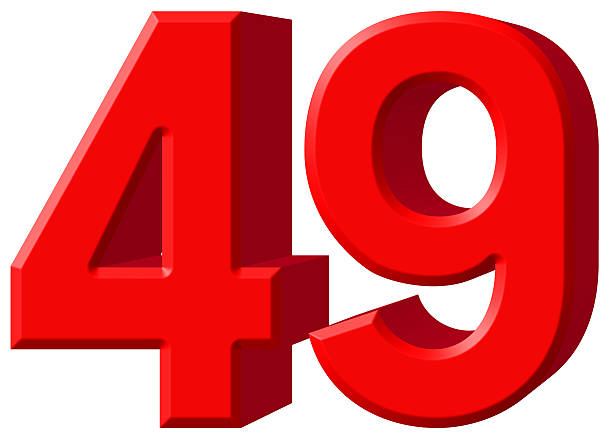 istock Numeral 49, forty nine, isolated on white background, 3d render 639661352