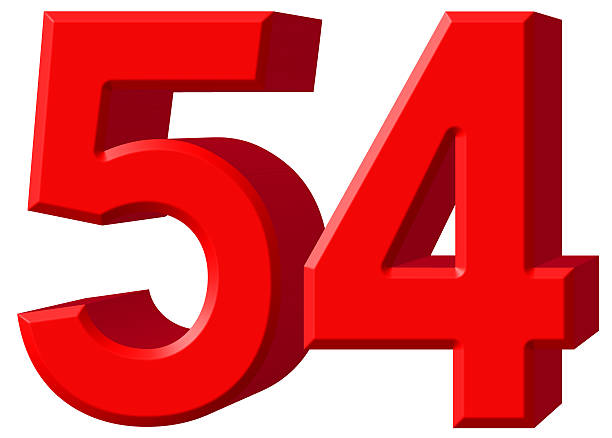 istock Numeral 54, fifty four, isolated on white background, 3d render 639661572