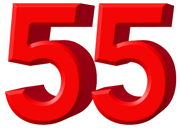 istock Numeral 55, fifty five, isolated on white background, 3d render 639661622
