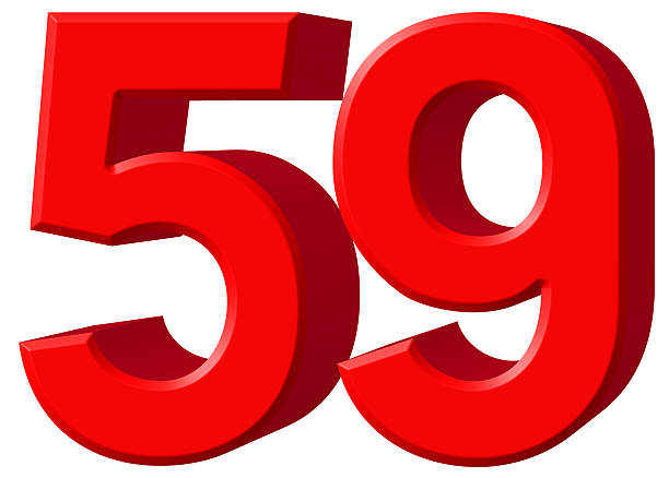 istock Numeral 59, fifty nine, isolated on white background, 3d render 639661760