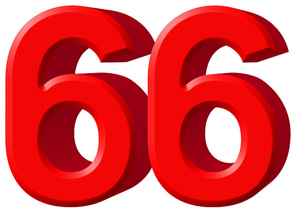 istock Numeral 66, sixty six, isolated on white background, 3d render 639661998