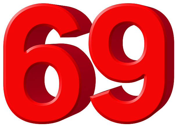istock Numeral 69, sixty nine, isolated on white background, 3d render 639662032