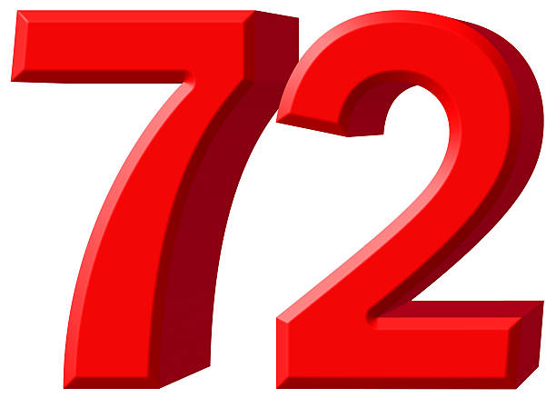 istock Numeral 72, seventy two, isolated on white background, 3d render 639662072