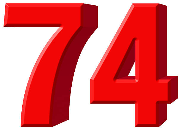 istock Numeral 74, seventy four, isolated on white background, 3d rende 639662094