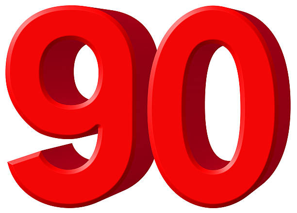 istock Numeral 90, ninety, isolated on white background, 3d render 639662302