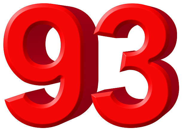 istock Numeral 93, ninety three, isolated on white background, 3d rende 639662338