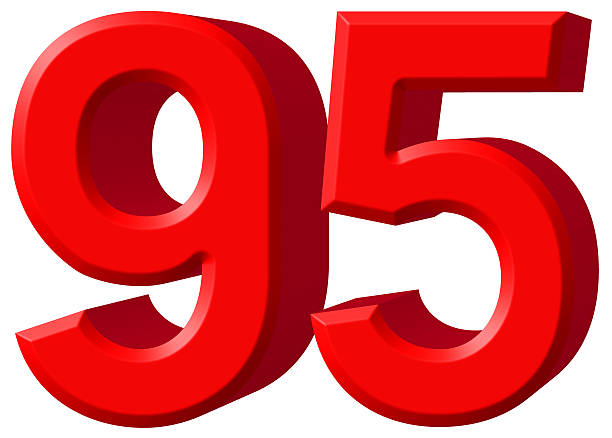 istock Numeral 95, ninety five, isolated on white background, 3d render 639662362