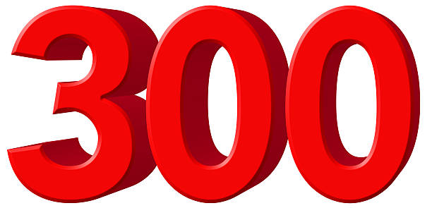 istock Numeral 300, three hundred, isolated on white background, 3d ren 639662454
